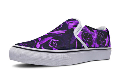 ANTIBrand Purple and Indigo Roses Canvas Slip-On Trainers