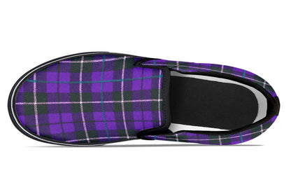 Purple Tartan Canvas Slip-On Trainers | ANTIBrand