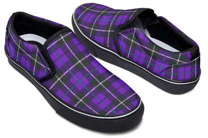 Purple Tartan Canvas Slip-On Trainers | ANTIBrand