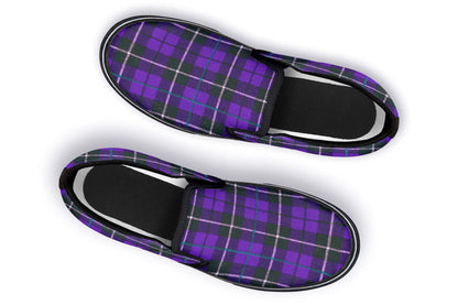 Purple Tartan Canvas Slip-On Trainers | ANTIBrand
