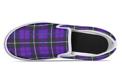 Purple Tartan Canvas Slip-On Trainers | ANTIBrand