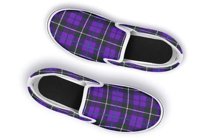 Purple Tartan Canvas Slip-On Trainers | ANTIBrand