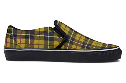 Yellow Tartan Canvas Slip-On Trainers | ANTIBrand
