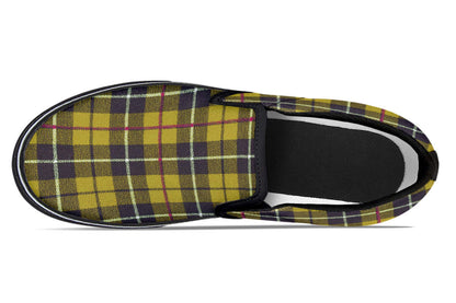 Yellow Tartan Canvas Slip-On Trainers | ANTIBrand