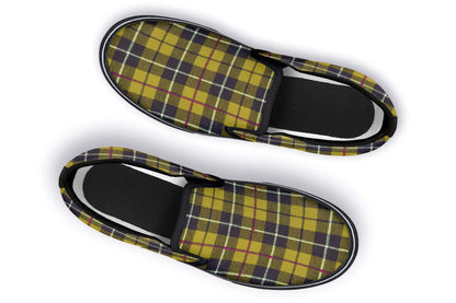 Yellow Tartan Canvas Slip-On Trainers | ANTIBrand