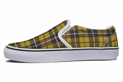 Yellow Tartan Canvas Slip-On Trainers | ANTIBrand