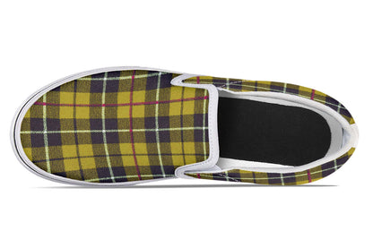 Yellow Tartan Canvas Slip-On Trainers | ANTIBrand