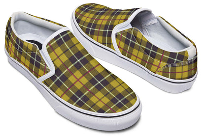 Yellow Tartan Canvas Slip-On Trainers | ANTIBrand