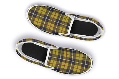 Yellow Tartan Canvas Slip-On Trainers | ANTIBrand