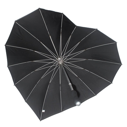 Soake Large Black Heart Shaped Umbrella - Kate's Clothing