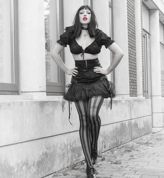 Pamela Mann Solid Sheer Stripe Tights - Kate's Clothing