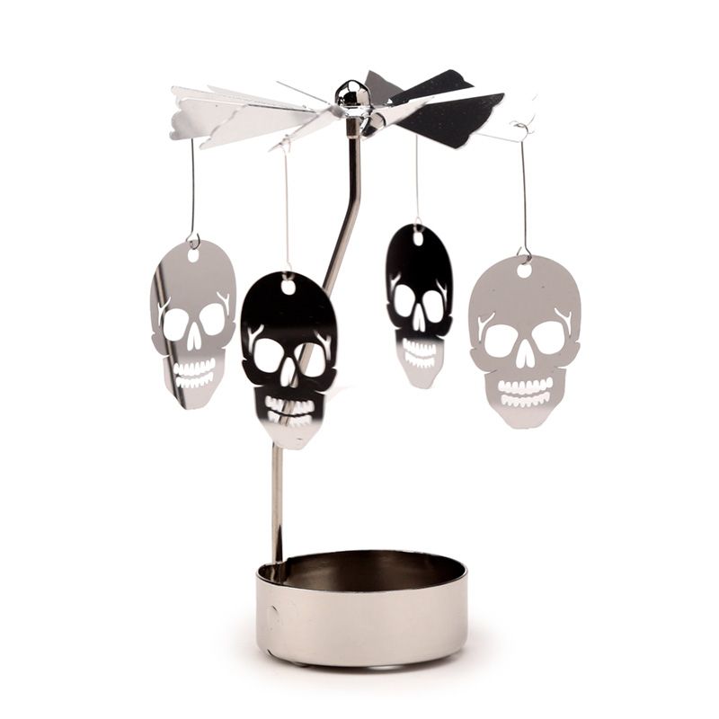Gothic Gifts Spinning Skulls Tea Light Candle Holder - Kate's Clothing