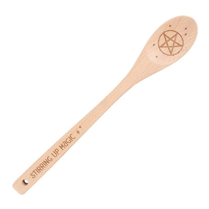 Gothic Gifts Stirring Up Magic Wooden Pentagram Spoon - Kate's Clothing
