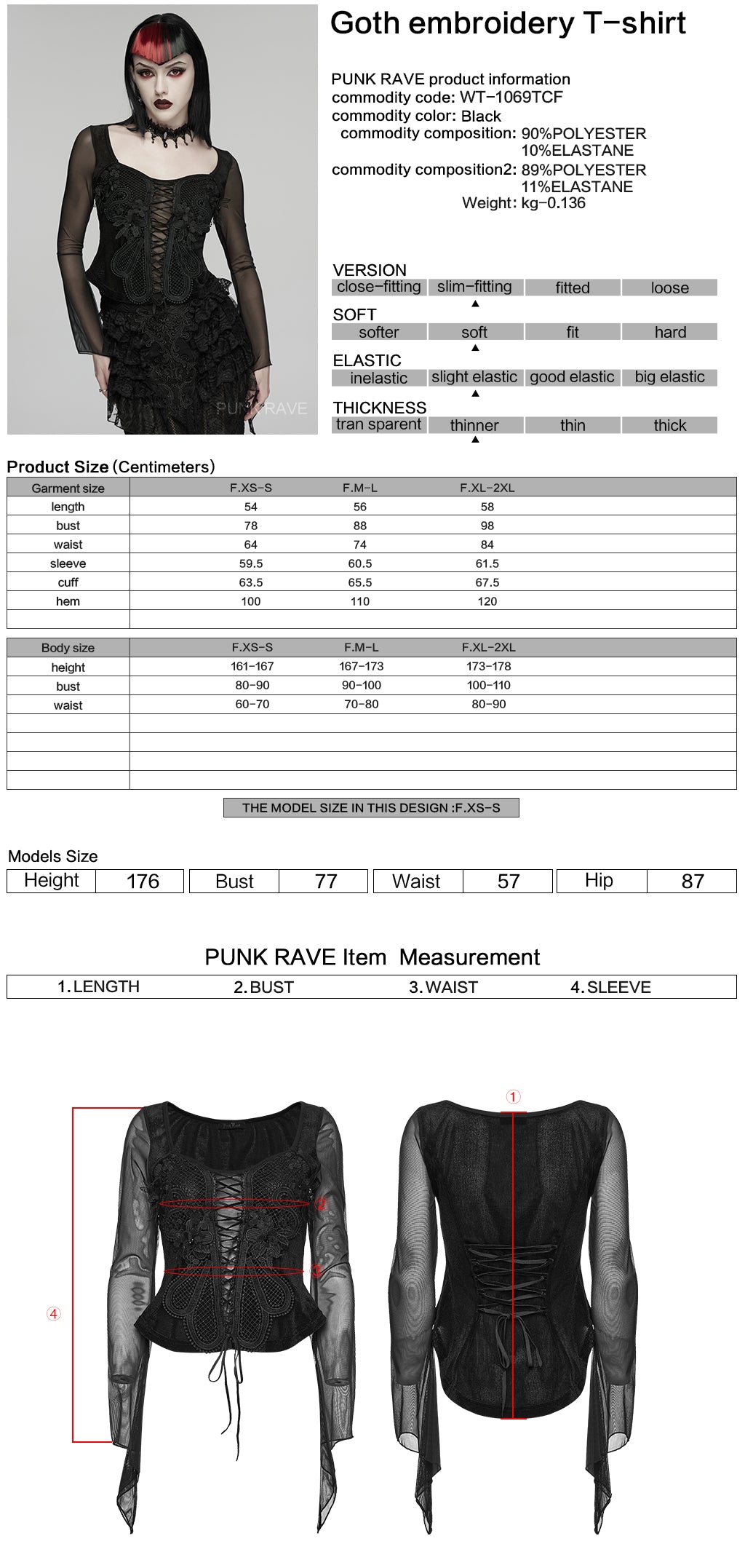 Punk Rave Selene Embroidery Blouse