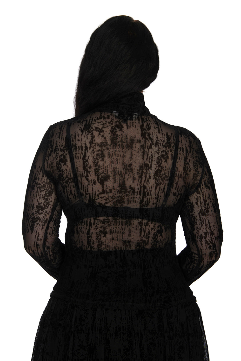 Banned Apparel Printed Sheer Lattice Top - Kate's Clothing