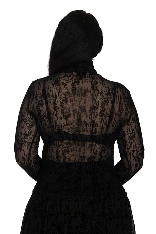 Banned Apparel Printed Sheer Lattice Top - Kate's Clothing