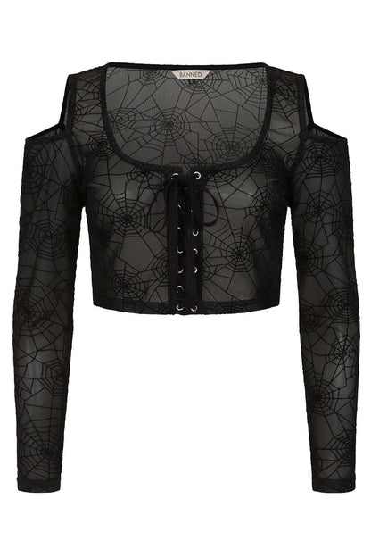 Banned Apparel Seraphina Mesh Top Black - Kate's Clothing