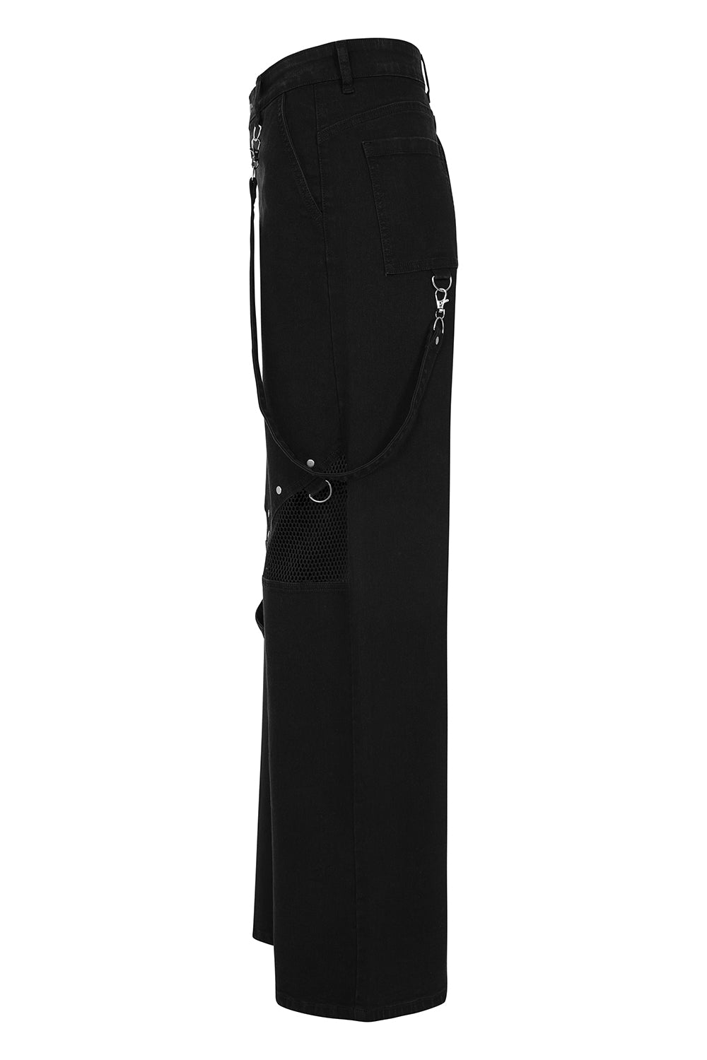 Banned Apparel Cinder Industrial Mesh Panel Wide Leg Trousers