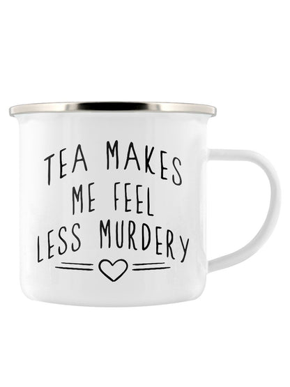 Tea Makes Me Feel Less Murdery Enamel Mug - Kate's Clothing