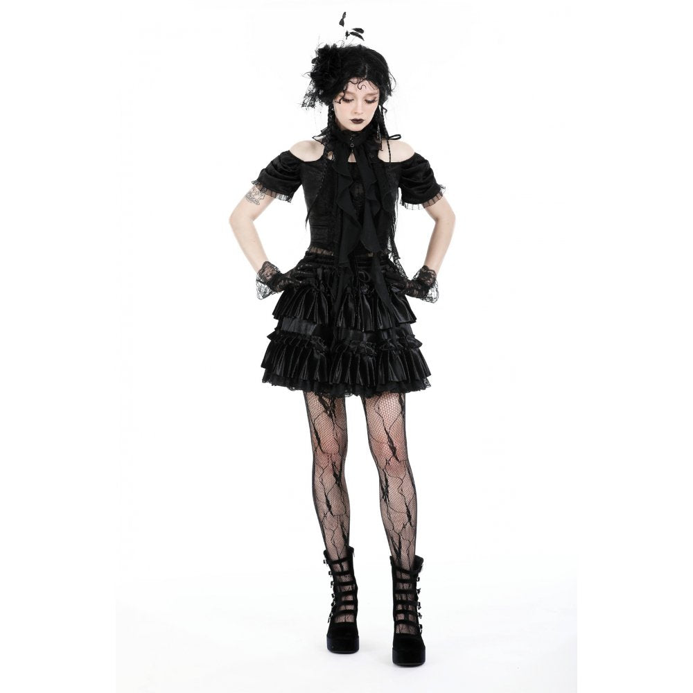 Dark In Love Teuri Lace Jabot - Kate's Clothing
