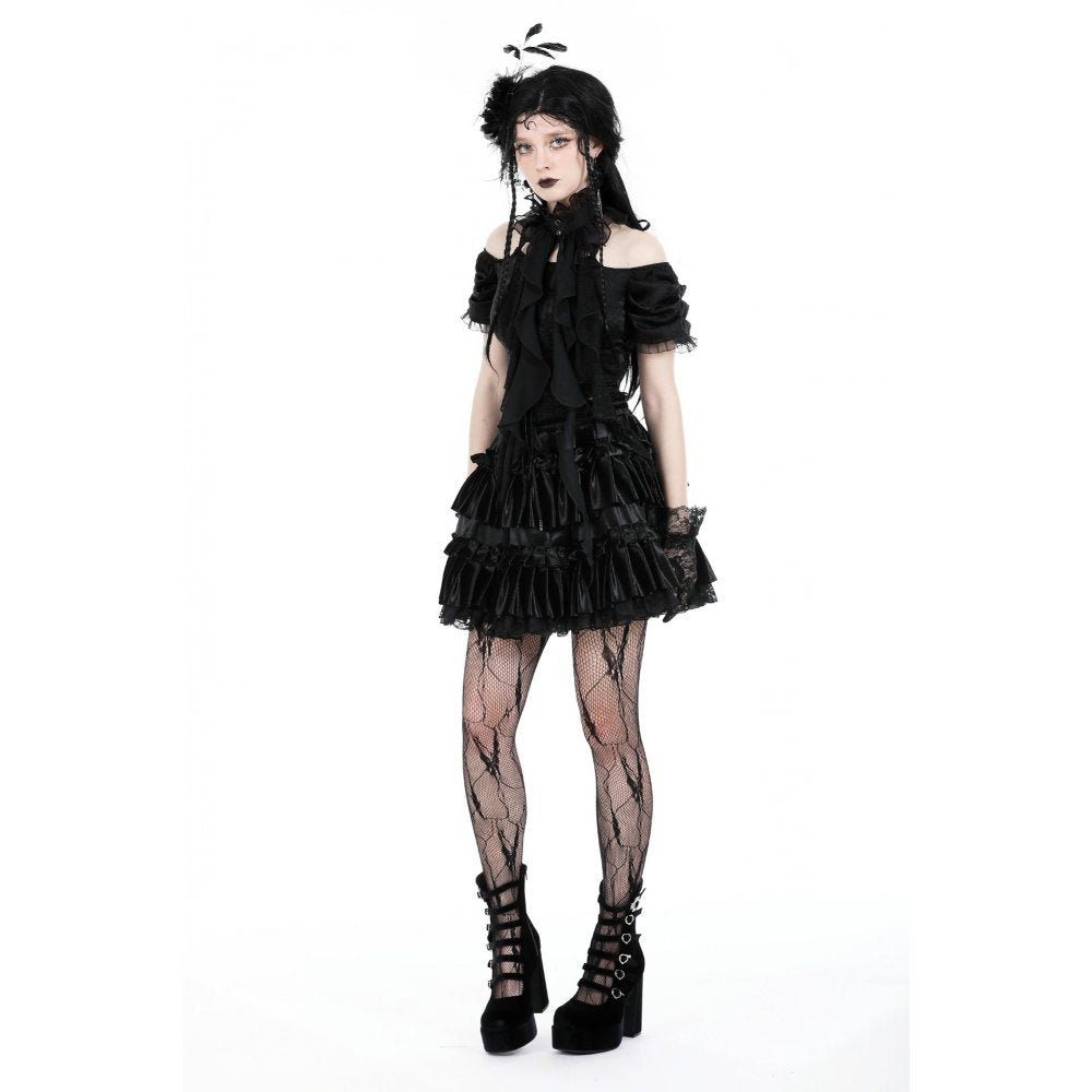 Dark In Love Teuri Lace Jabot - Kate's Clothing