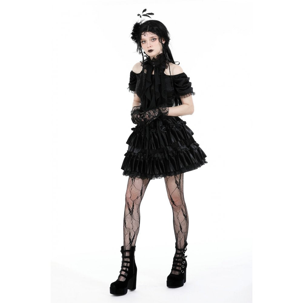 Dark In Love Teuri Lace Jabot - Kate's Clothing