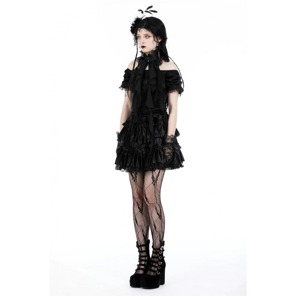 Dark In Love Teuri Lace Jabot - Kate's Clothing