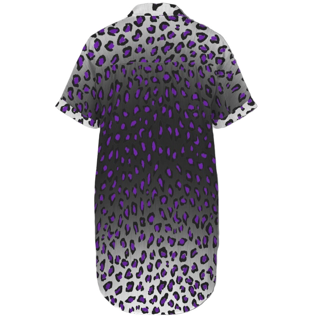 Alternative fashion shirt dress with bold animal print