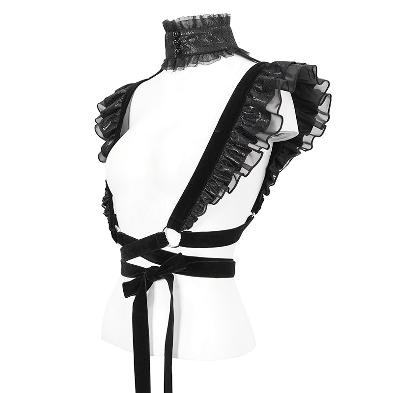 Devil Fashion Turaya Velvet Harness - Kate's Clothing
