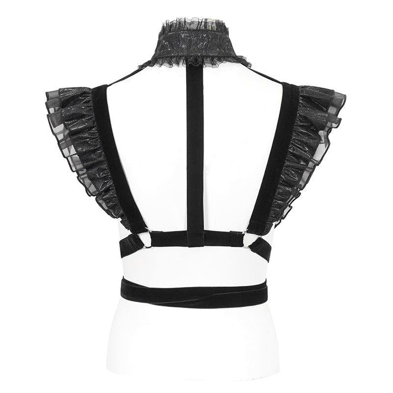 Devil Fashion Turaya Velvet Harness - Kate's Clothing
