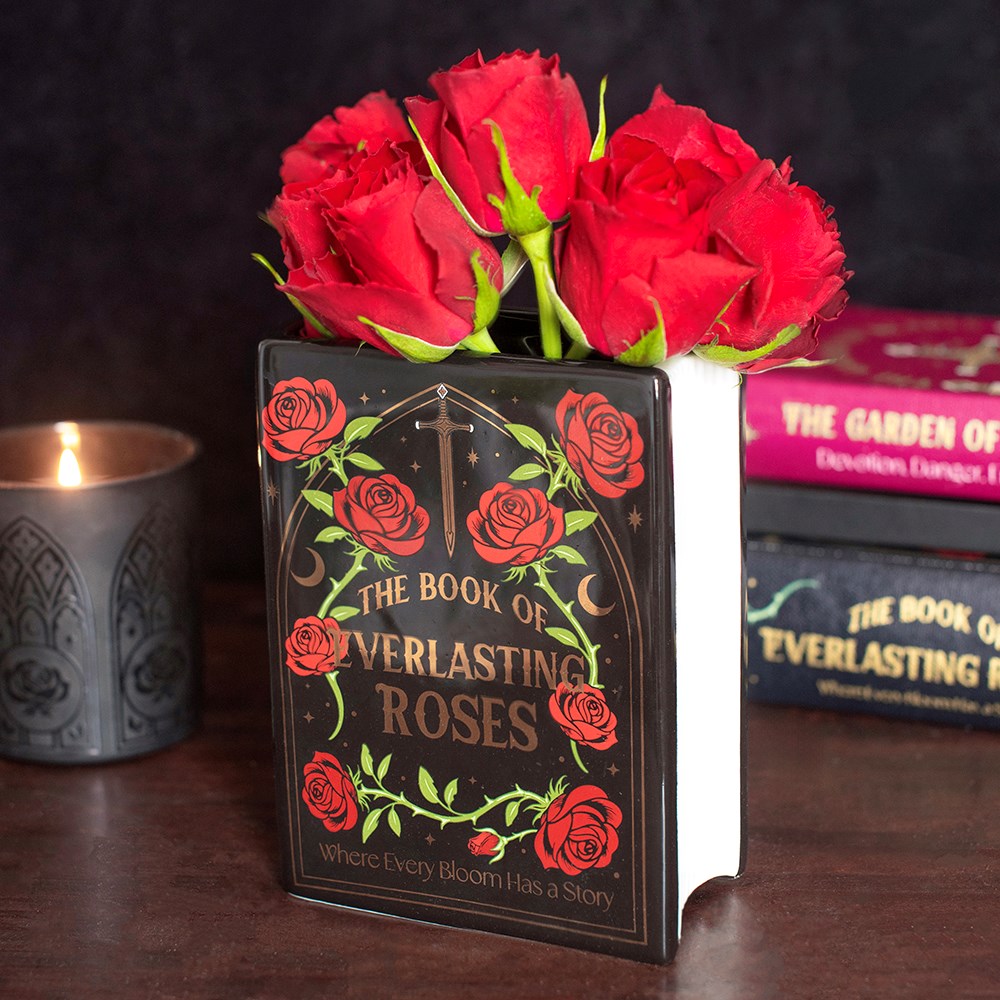 Gothic Gifts Gothic Rose Book Shaped Vase
