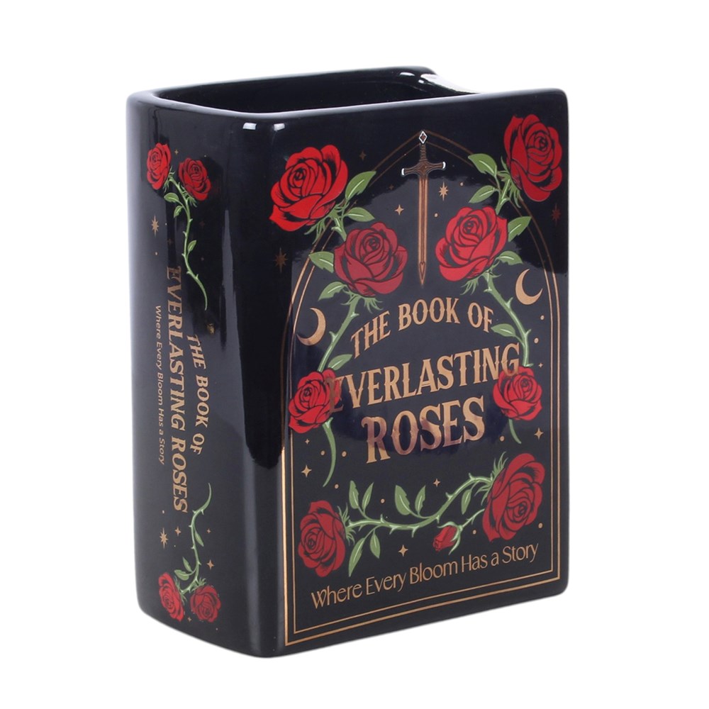 Gothic Gifts Gothic Rose Book Shaped Vase