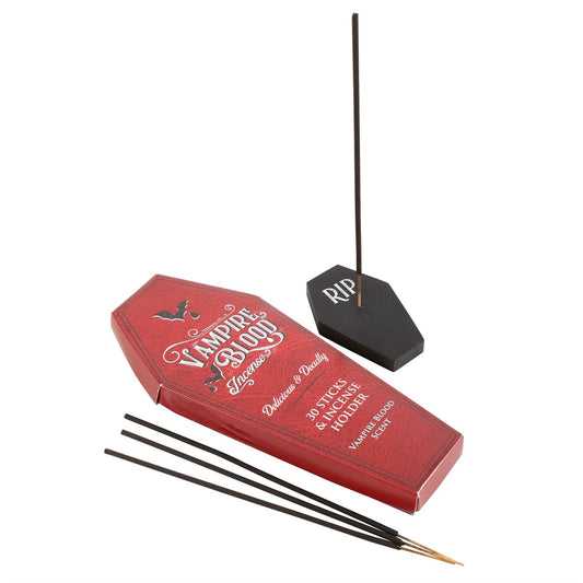 Gothic Gifts Vampire Blood Incense Sticks and Coffin Holder - Kate's Clothing