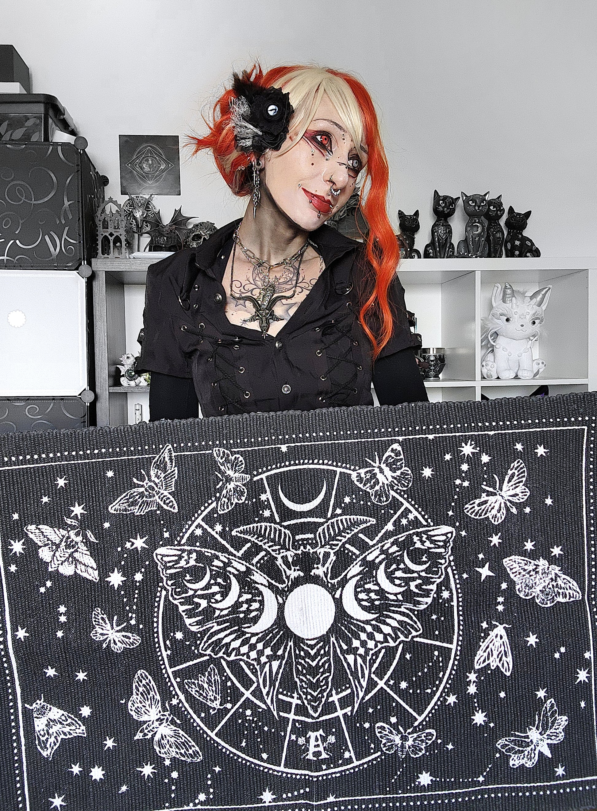 Valentinescorpse showing the Alchemy Gothic Lunar Moth Rug