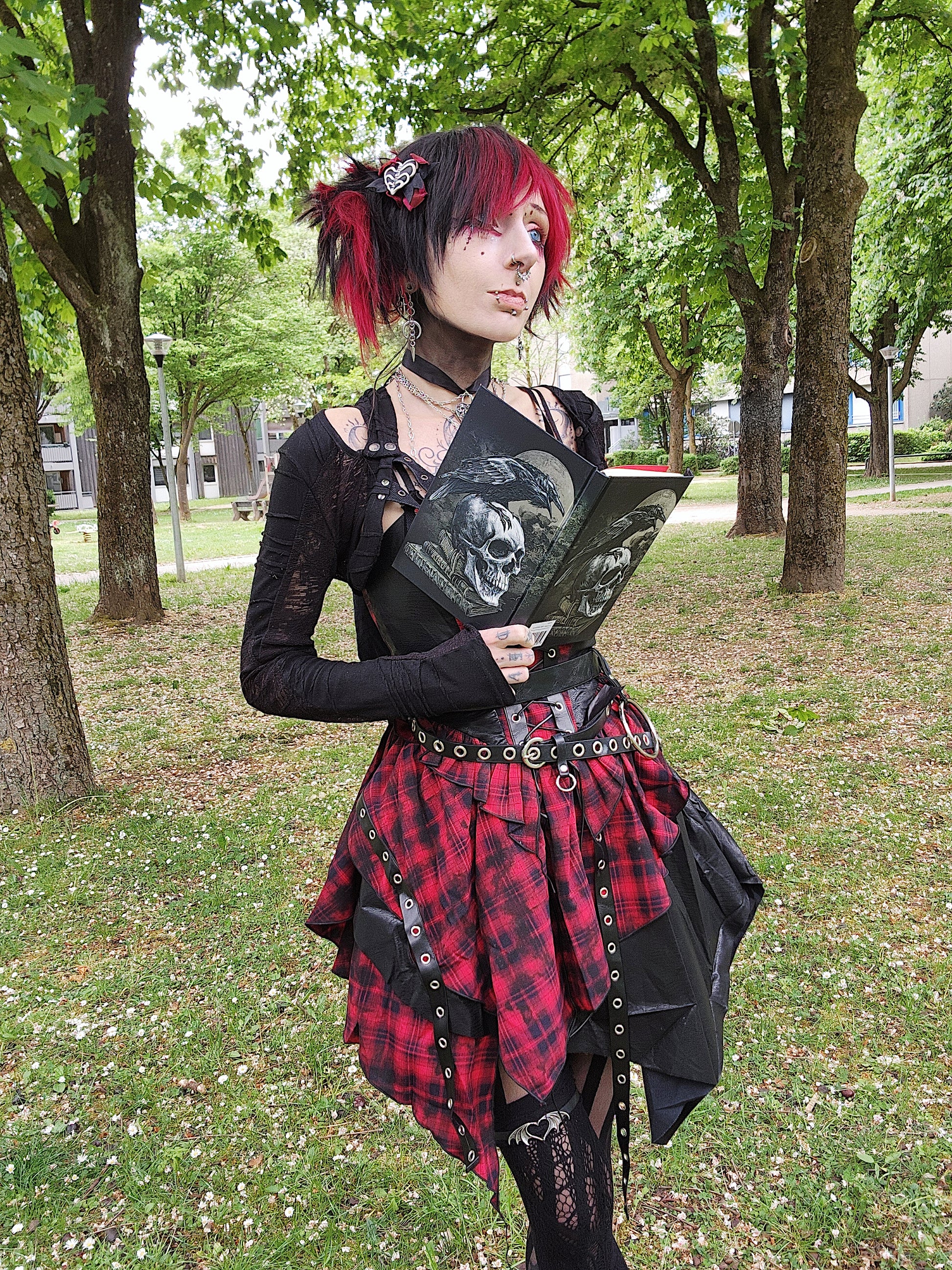 Red Tartan Punk Goth Corset Dress – Dark in Love