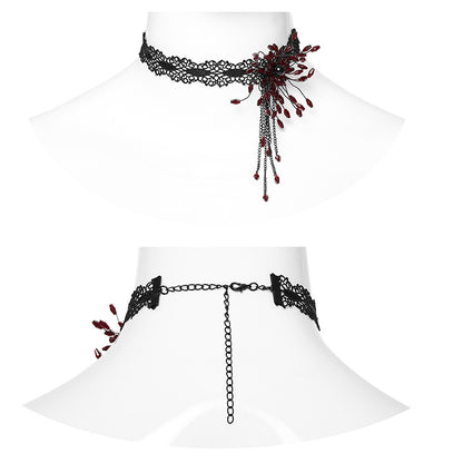 Punk Rave Violeta Choker - Red - Kate's Clothing