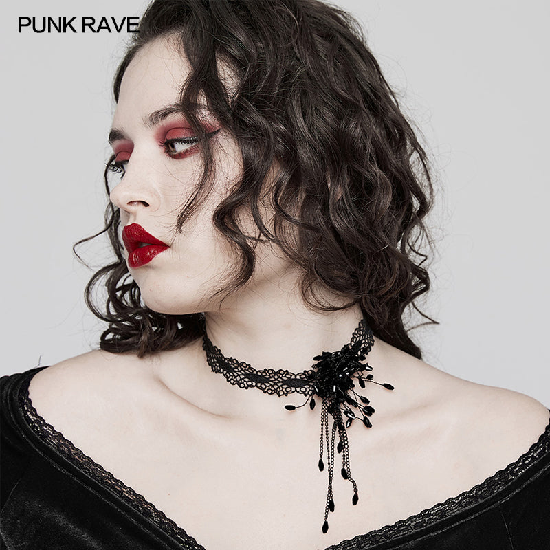 Punk Rave Violeta Choker - Black - Kate's Clothing
