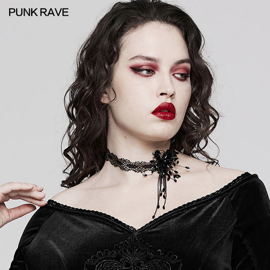 Punk Rave Violeta Choker - Black - Kate's Clothing