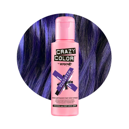 Crazy Colour Semi Permanent Hair Dye - Violette - Kate's Clothing