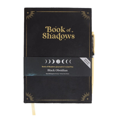 Gothic Gifts Journal with Book of Shadows Print and Black Obsidian Crystal Pen