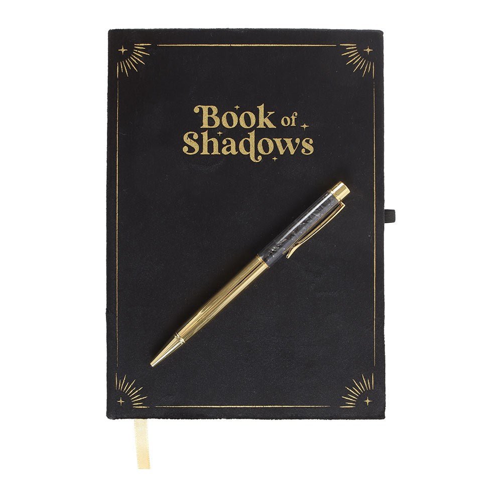 Gothic Gifts Journal with Book of Shadows Print and Black Obsidian Crystal Pen