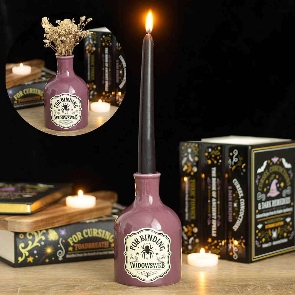 Gothic Gifts Widowsweb Potion Bottle Vase and Candle Holder