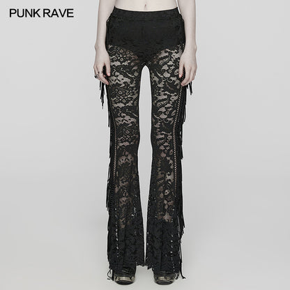 Punk Rave Tasselled Lace Athena Trousers - Kate's Clothing