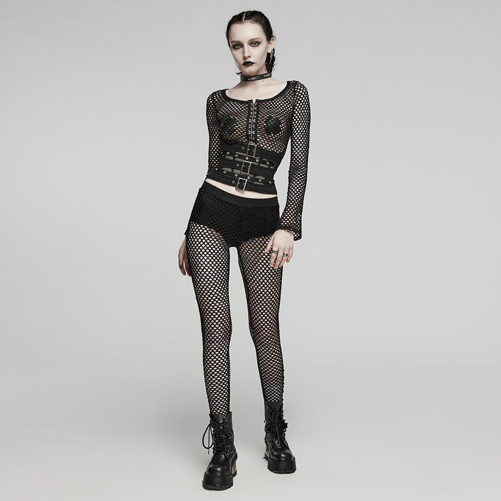 Punk Rave Black Mesh Keoni Leggings - Kate's Clothing