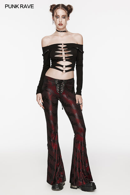 Punk Rave Gianna Trousers - Red - Kate's Clothing