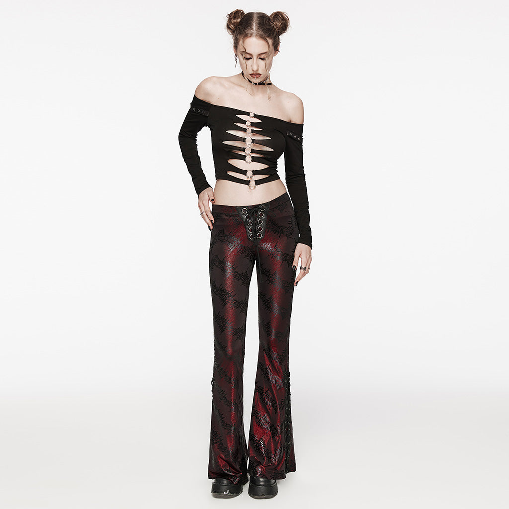 Punk Rave Gianna Trousers - Red - Kate's Clothing