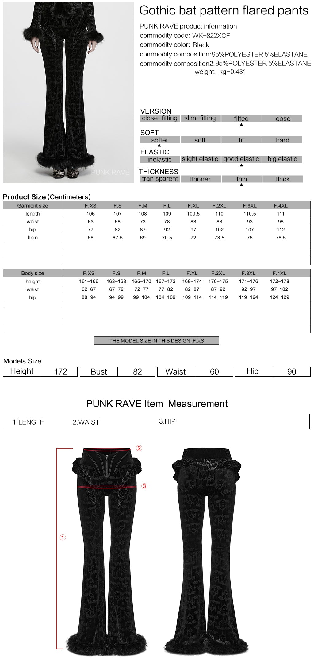 Punk Rave Vespera Bat Flared Trousers