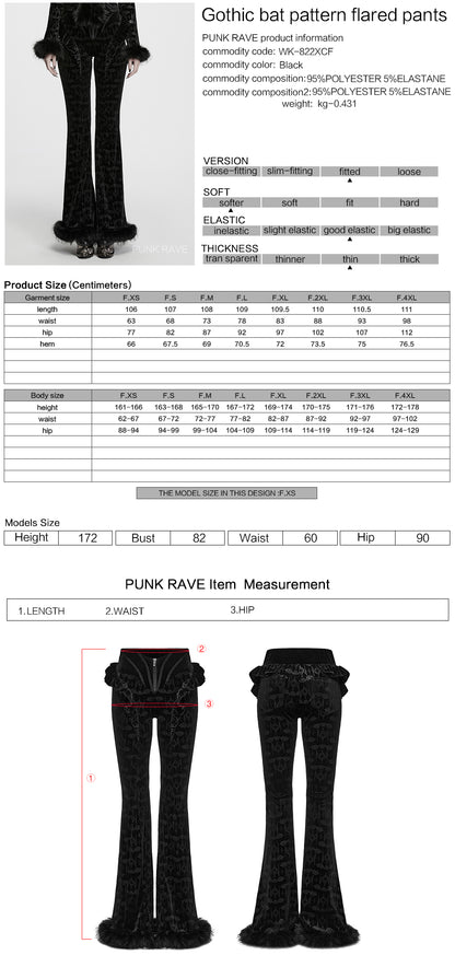 Punk Rave Vespera Bat Flared Trousers