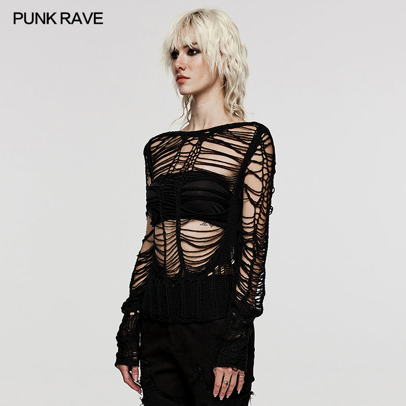 Punk Rave Lyndzi Distressed Jumper - Kate's Clothing