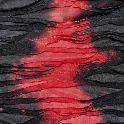 Punk Rave Ebril Red and Black Distressed Look Maxi Dress